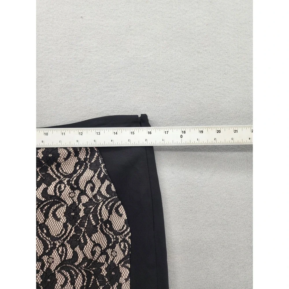 The Limited Black Lace Panel Pencil Skirt Size 8 Professional Workwear Chic 80s